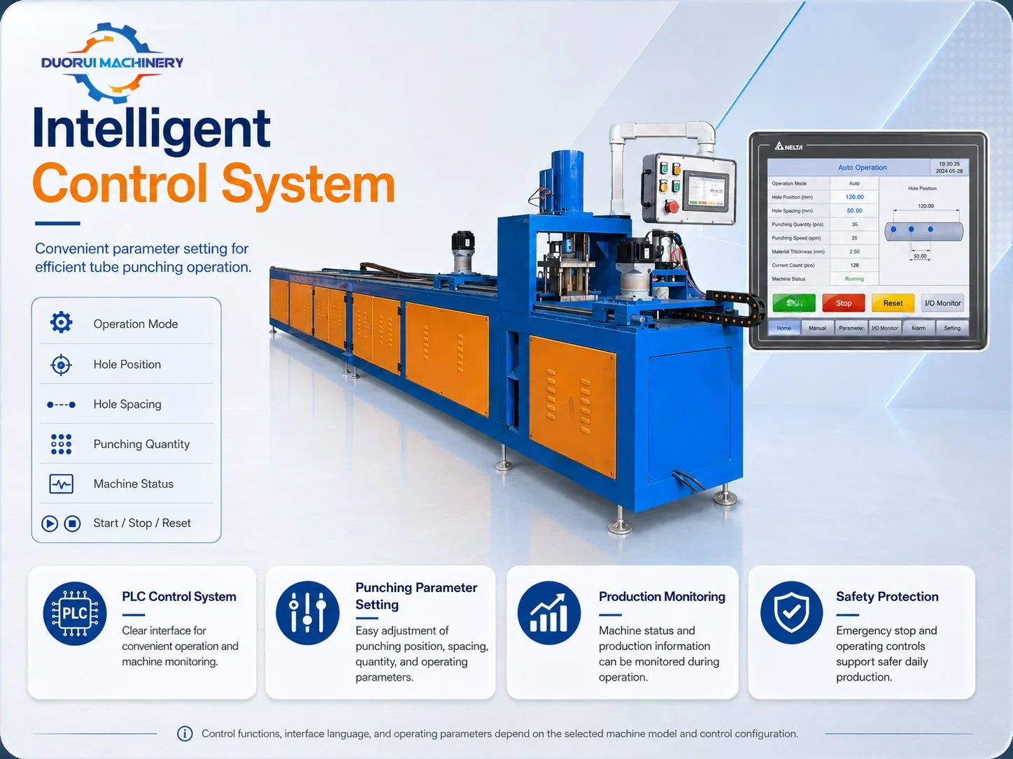 Automatic Pipe Punching Machine for Square and Rectangular Tubes